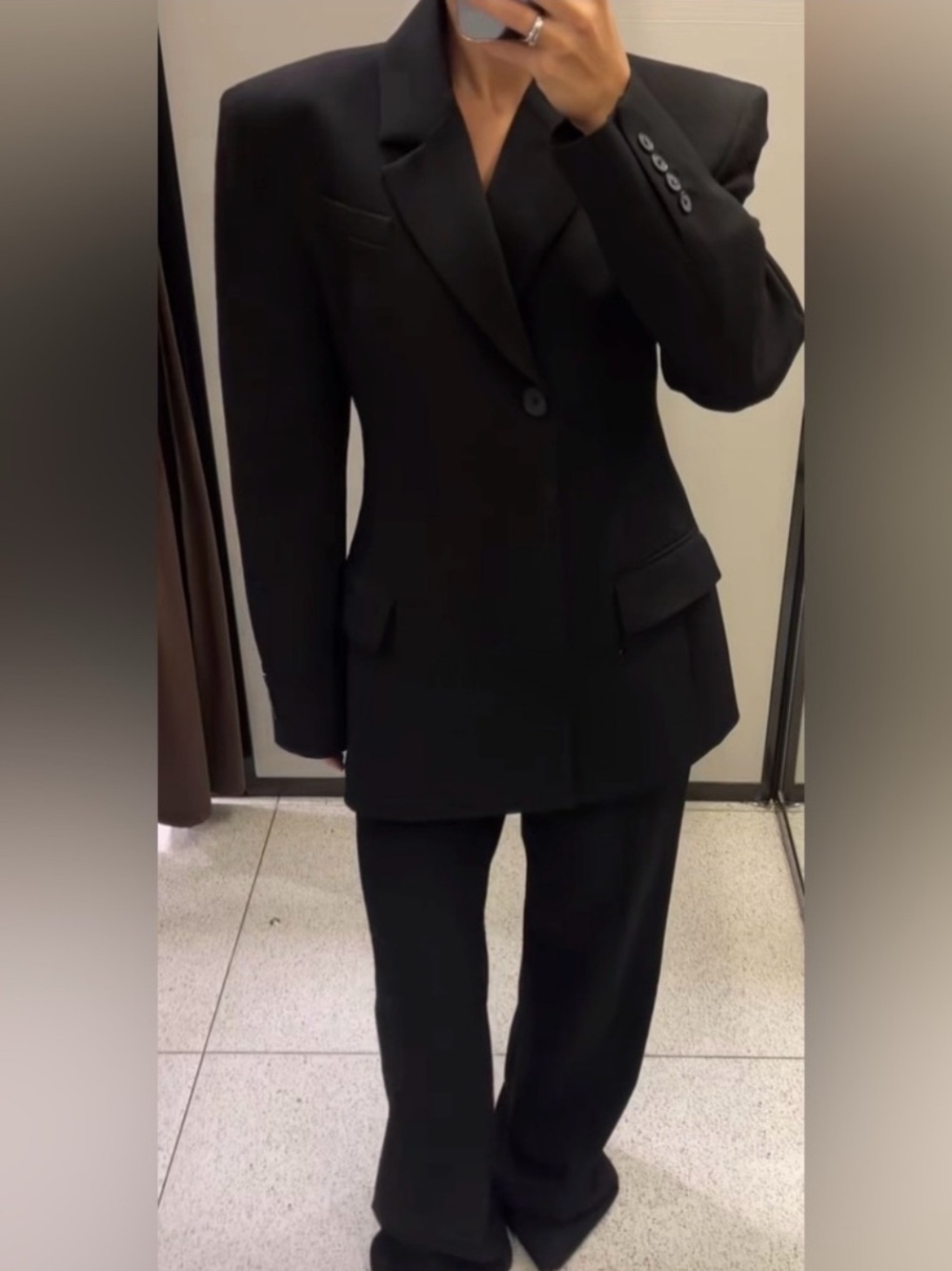 ZARA ZW COLLECTION FITTED BUTTON BLAZER SIZE M